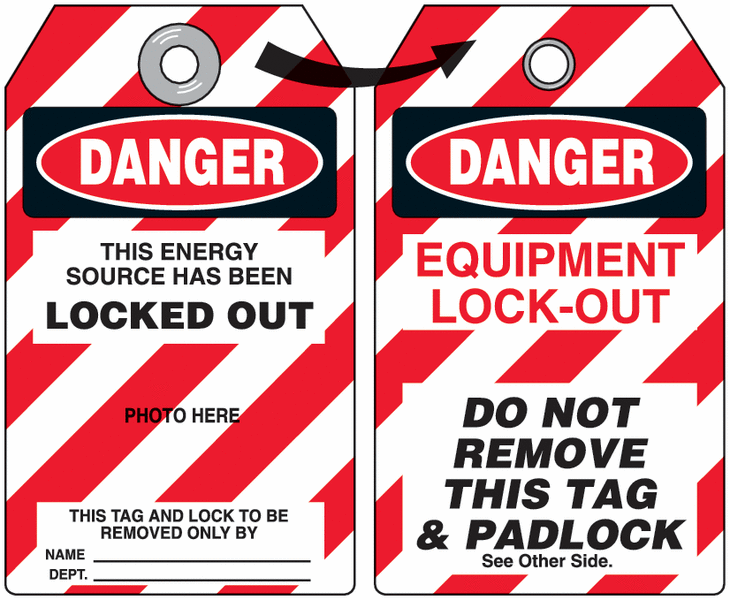 Photo Lockout Tag – Energy Source Locked Out