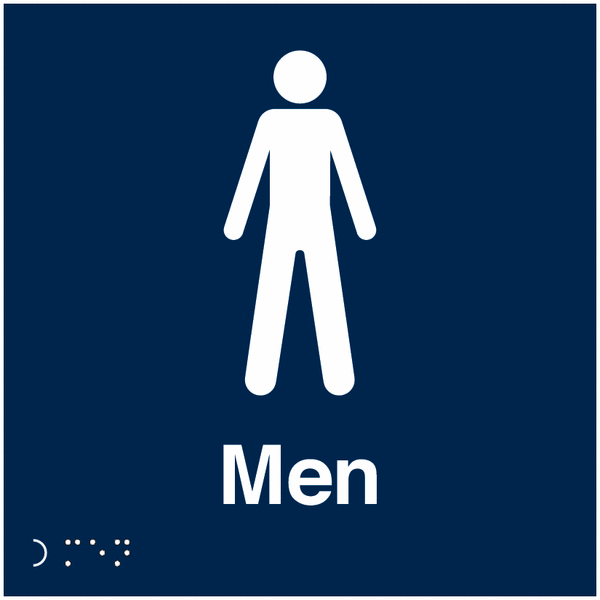 Men (Symbol) - Tactile & Braille Safety Sign