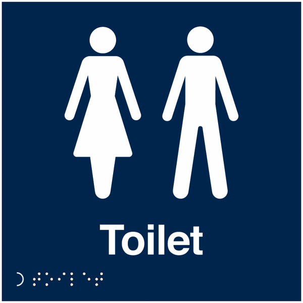 Toilet (Unisex Symbol) - Tactile & Braille Safety Signs
