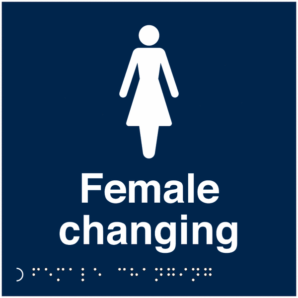 Female Changing Symbol Tactile Braille Safety Signs
