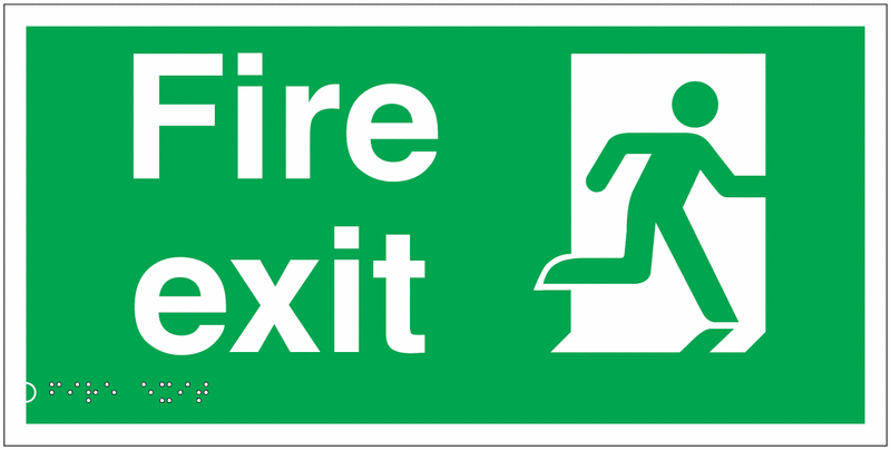 Fire Exit (Running Man) - Tactile & Braille