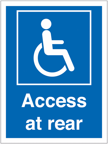 Disabled Parking Signs - Access at Rear