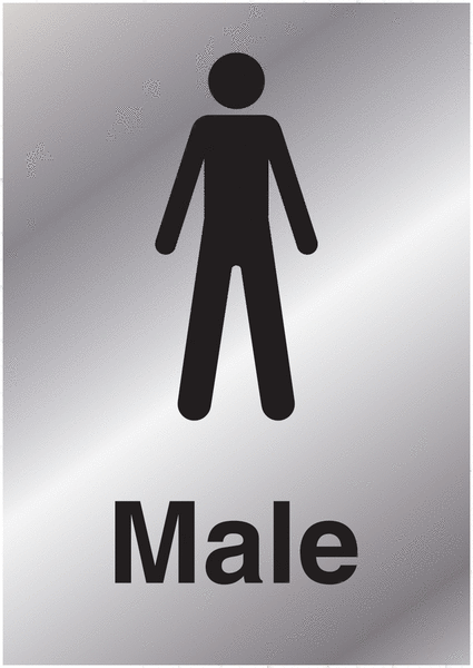 Metal Look Signs - Male Symbol