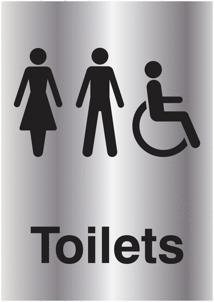 Metal Look Signs - Toilets