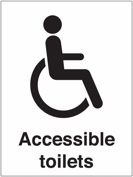 Accessible Toilets Washroom Disabled Symbol Single Signs