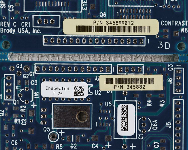 Labels for Pretreatment of Printed Circuit Boards for Brady BMP71