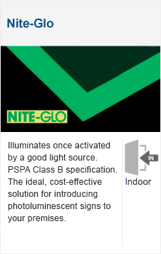 Nite-Glo photoluminescent sign