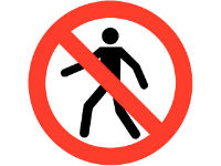 No access for pedestrians
