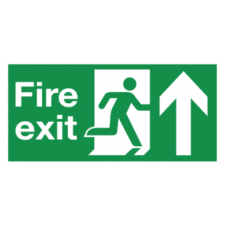 Fire Exit Running Man Straight Ahead Sign