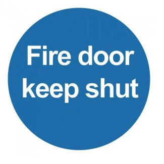Blue Fire Door Keep Shut Sign